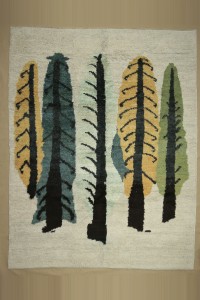 Turkish Carpet Rug 8x10 Pine Tree Hemp Rug 252,315