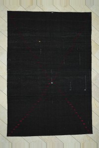 Goat Hair Rug 8x11 Dark Brown Goat Hair Kilim Rug. 235,346