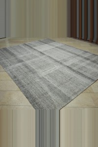 8x11 Striped Gray Flat Weave Kilim Rug. 257,320 - Goat Hair Rug  $i