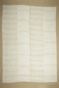 Turkish Hemp Rug 8x11 Striped Hemp Kilim Rug 243,345