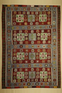 Turkish Kilim Rug 8x11 Tribal Kilim Rug. 242,345