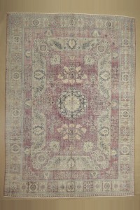 Oushak Rug 8x12 Mid Century Antique Oushak Rug. 249,352