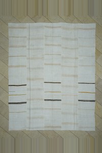 Turkish Hemp Rug 9x11 Minimalist Striped Hemp Kilim Rug 265,326