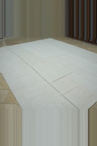 9x11 Plain White Hemp Kilim Rug 275,344 - Turkish Hemp Rug  $i