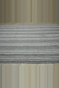 9x11 White Stripe Gray Flat Weave Kilim Rug. 276,340 - Grey Turkish Rug  $i