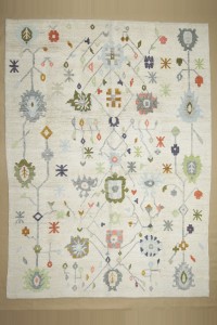 9x12 Oushak Pattern Shining White Hemp Rug. 263,356