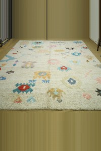 9x12 Oushak Pattern Shining White Hemp Rug. 274,356 - Turkish Carpet Rug  $i