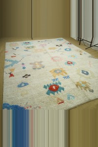 9x12 Oushak Pattern Shining White Hemp Rug. 274,356 - Turkish Carpet Rug  $i