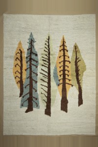 Turkish Carpet Rug 9x12 Pine Tree Hemp Rug 274,353