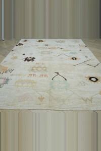 9x12 Shining White,Hemp Carpet Rug 265,347 - Turkish Carpet Rug  $i
