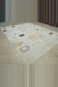 9x12 Shining White,Hemp Carpet Rug 265,347 - Turkish Carpet Rug  $i