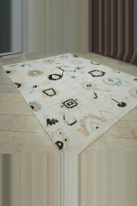 9x12 Shining White,Hemp Carpet Rug 270,345 - Turkish Carpet Rug  $i