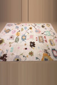 9x12 Shining White,Hemp Carpet Rug 270,356 - Turkish Carpet Rug  $i