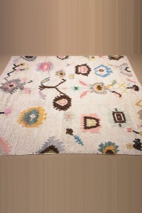 9x12 Shining White,Hemp Carpet Rug 274x355 - Turkish Carpet Rug  $i