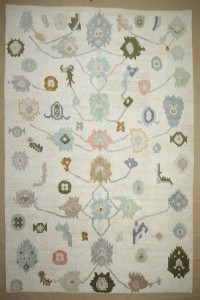 9x14 Oushak Pattern Shining White Hemp Rug. 286,438