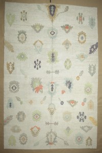 9x14 Oushak Pattern Shining White Hemp Rug 288,445
