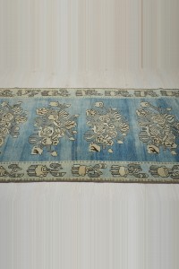 Beautiful Indigo Blue Wool Rug Runner 3x10 102,288 - Turkish Rug Runner  $i