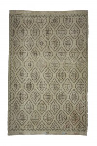 Beige Cotton Kilim Rug 6x9 Feet 172,268 - Turkish Kilim Rug  $i