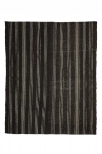 Goat Hair Rug Black And Gray Turkish Kilim Rug 6x8 Feet 198,238