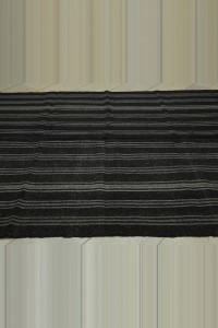 Black And Gray Turkish Kilim Rug 7x8 Feet 198,238 - Goat Hair Rug  $i