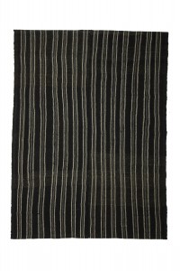 Goat Hair Rug Black And Gray Turkish Kilim Rug 7x9 Feet  198,265