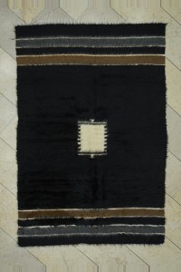 Turkish Natural Rug Black And White Turkey Siirt Blanket Kilim Rug 4x7 135,198