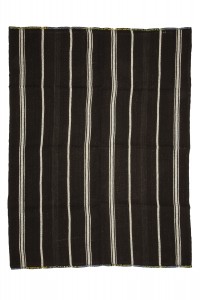 Goat Hair Rug Black And White Turkish Kilim Rug 6x8 Feet  180,237