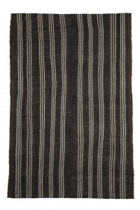 Goat Hair Rug Black And White Turkish Kilim Rug 6x9 Feet  185,275