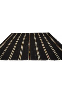 Black And White Turkish Kilim Rug 7x10 Feet  205,320 - Goat Hair Rug  $i