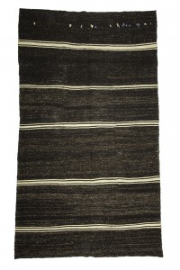 Goat Hair Rug Black And White Turkish Kilim Rug 7x11 Feet  195,340