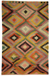 Turkish Kilim Rug Bohemian Kilim Rug 6x10 Feet 190,293