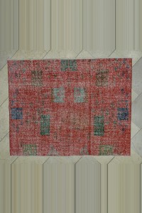 Bright Colors Zeki Muren Art Deco Rug 4x5  157,123 - Oushak Rug  $i