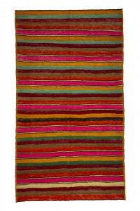 Turkish Kilim Rug Bright Striped Kilim Rug 6x10 Feet 177,312