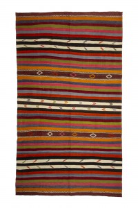 Turkish Kilim Rug Bright Striped Kilim Rug 6x11 Feet 192,330