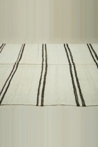 Brown And White Hemp Kilim Rug 5x12 158,376 - Turkish Hemp Rug  $i
