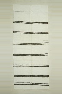 Turkish Hemp Rug Brown And White Hemp Kilim Rug 5x12 158,376