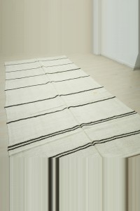 Brown And White Hemp Kilim Rug 6x11 165,344 - Turkish Hemp Rug  $i