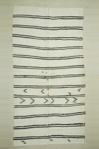 Turkish Hemp Rug Brown Stripe White Hemp Kilim Rug  197,380
