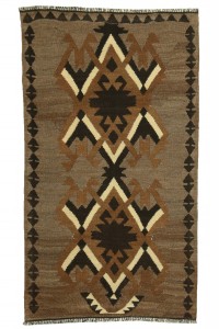 Turkish Kilim Rug Brown Turkish Kilim Rug 3x4 Feet 76,134