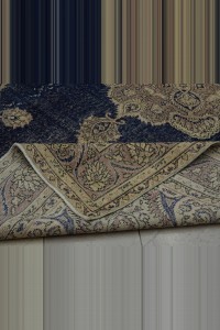 Cevheri Tebriz Pattern Navy Blue Oushak Rug 6x10 Feet 196,290 - Oushak Rug  $i