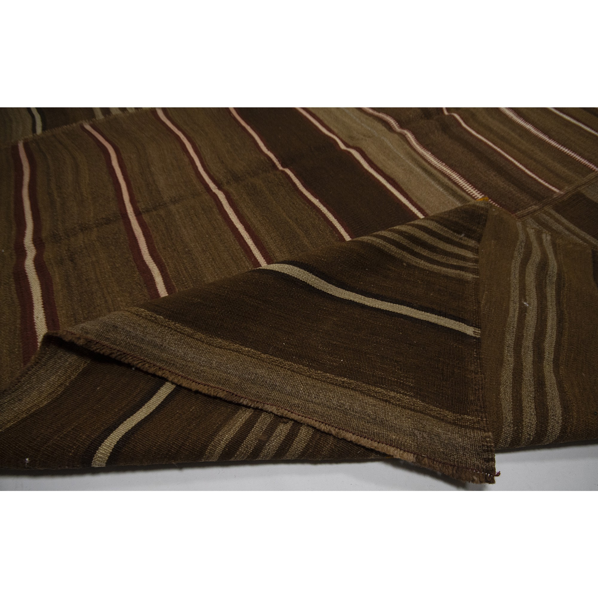 Coffee Brown Wool Flat Weave Kilim rug 9x11 Feet Turkish Natural Rug