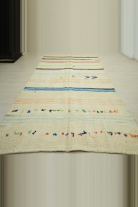 Colorful Stripe Modern Hemp Rug 6x12 Feet 186,370 - Turkish Hemp Rug  $i