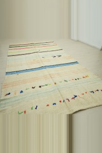 Colorful Stripe Modern Hemp Rug 6x12 Feet 186,370 - Turkish Hemp Rug  $i
