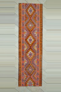 Turkish Rug Runner Colorful Turkish kilim Runner Rug 3x10 Feet 90,312