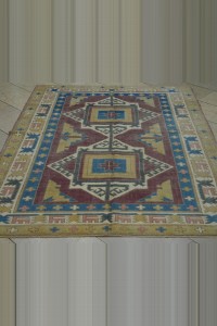 Colorful Turkish Wool Carpet Rug 5x6 155,196 - Oushak Rug  $i