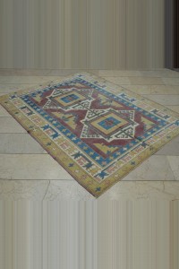 Colorful Turkish Wool Carpet Rug 5x6 155,196 - Oushak Rug  $i