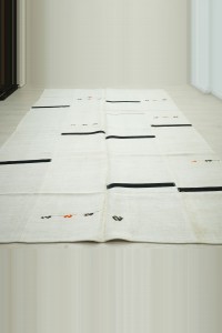 Dark Brown Stripe Hemp Kilim Rug 8x11 Feet 240,340 - Turkish Hemp Rug  $i