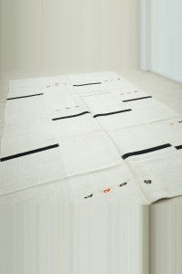 Dark Brown Stripe Hemp Kilim Rug 8x11 Feet 240,340 - Turkish Hemp Rug  $i