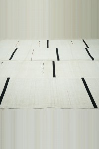 Dark Brown Stripe Hemp Kilim Rug 8x11 Feet 240,340 - Turkish Hemp Rug  $i