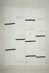 Turkish Hemp Rug Dark Brown Stripe Hemp Kilim Rug 8x11 Feet 240,340